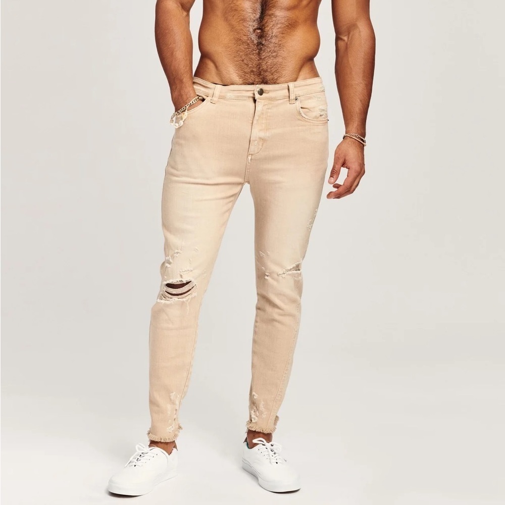 SER.O.YA Diego Tapered Cropped Jeans In Sand Dune - Picture 6 of 6